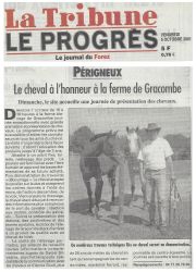 ART 2001.10.05 LA TRIBUNE LE PROGRES Le cheval a l'honneur a la ferme de Gracombe