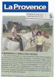 ART 2012.08.31 LA PROVENCE Equihomologie au Lucky Horse